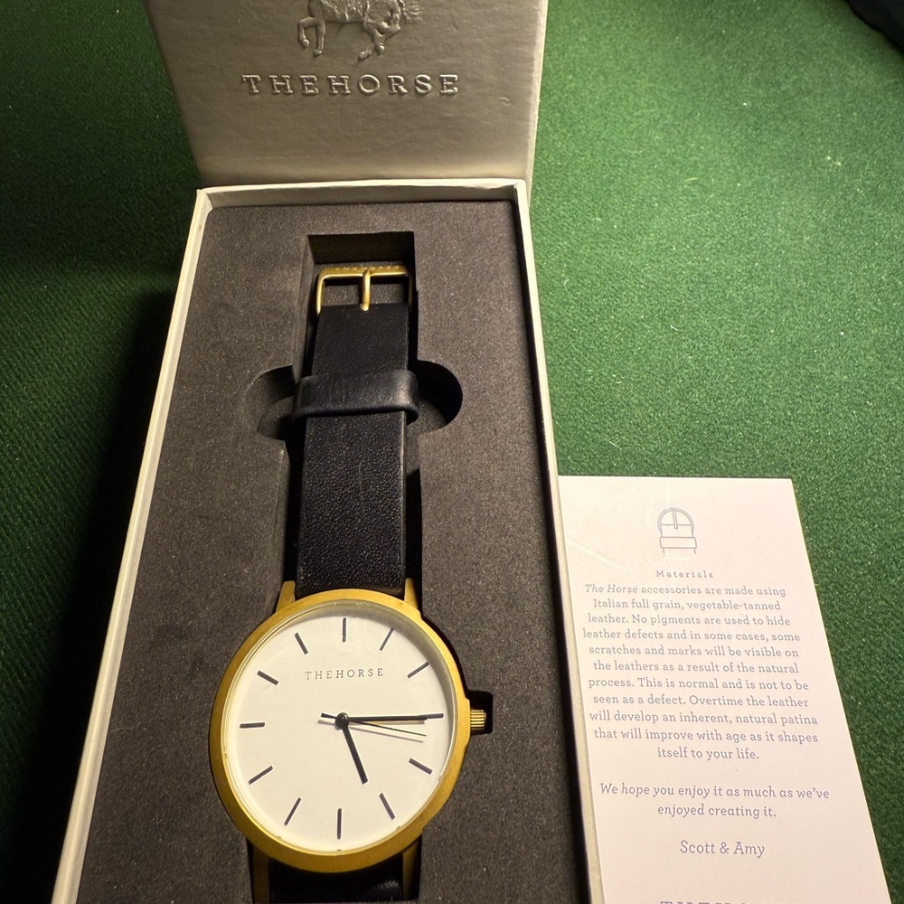 The Horse Black and Gold Watch